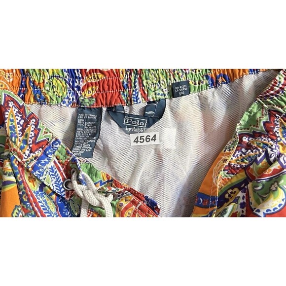 Polo Ralph Lauren Multicolor Paisley Swim Trunks Men’s XXL Drawstring Clean  - Picture 7 of 7